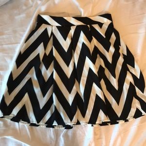 Black and white chevron skirt